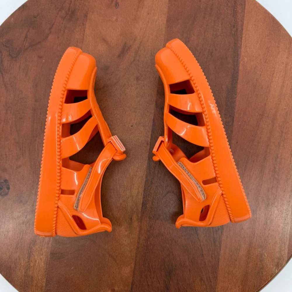 Mini Melissa Hip Daydream BB Orange Jelly‎ Sandals Kids Size 12 Vegan 35903